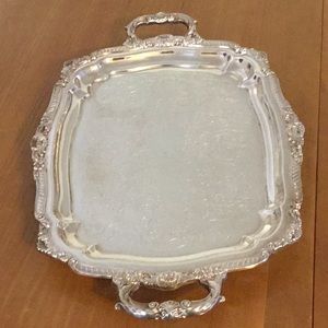 Vintage Oval Footed Silverplate Serving Platter
